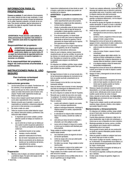 Instruction Book − Riding Mower Model ... - Safe Motor AS