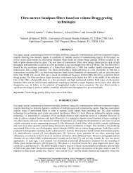 Ultra-narrow bandpass filters based on volume Bragg grating technologies