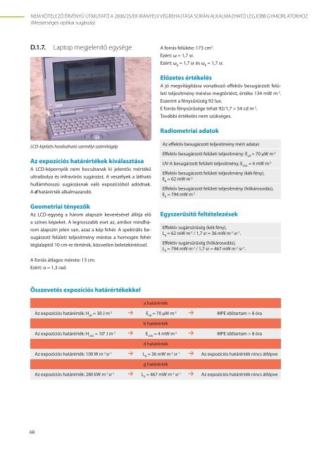 Nem kötelező érvényű útmutató a 2006/25/EK irányelv végrehajtása ...