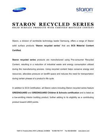 STARON RECYCLED SERIES