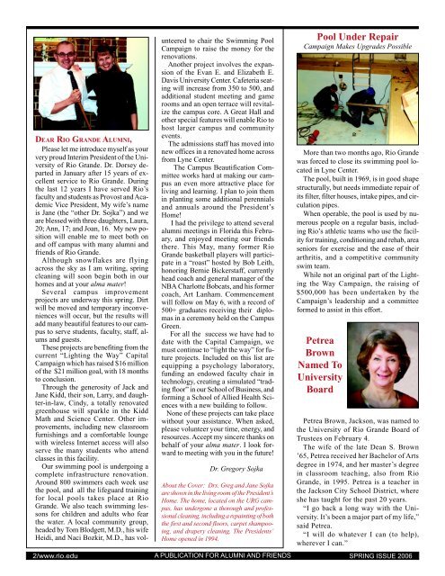 A Publication for Alumni and Friends SPRING ISSUE 2006