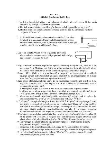 Ajánlott gyakorló feladatok a 2. zh-hoz