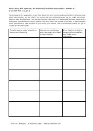 Worksheets To Use With The Happiness Trap