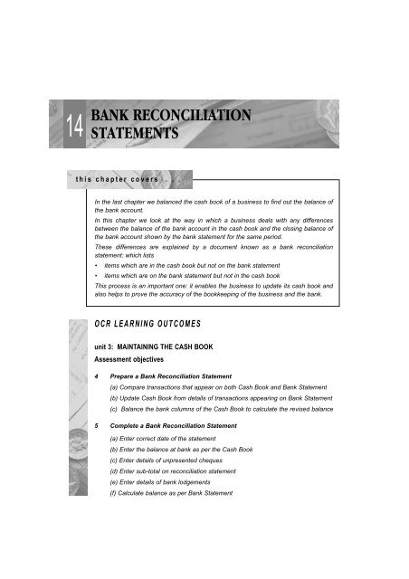 Bank Reconciliation Statement Format with Example