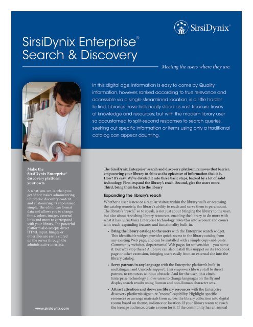 SirsiDynix Enterprise Search & Discovery
