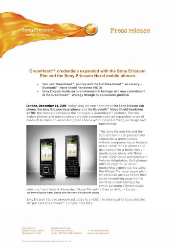 Elm and the Sony Ericsson Hazel mobile phones
