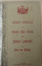 Lawson, Henry. - Project Gutenberg Australia