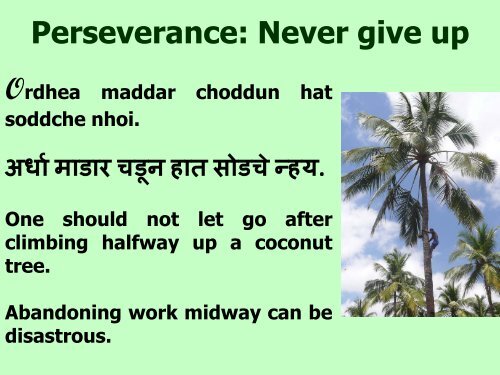 Inspire to Reach Higher Konkani Proverbs