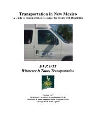 Transportation in New Mexico - New Mexico Division of Vocational ...