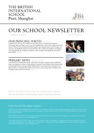 Newsletter for 6 May 2011 - British International School Shanghai