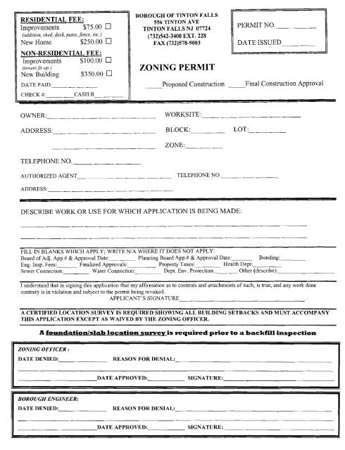 ZONING PERMIT