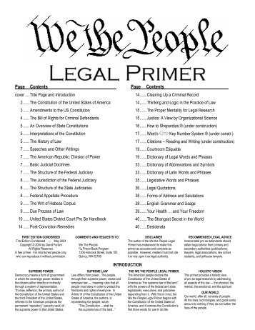 We The People Legal Primer - Prison Book Program