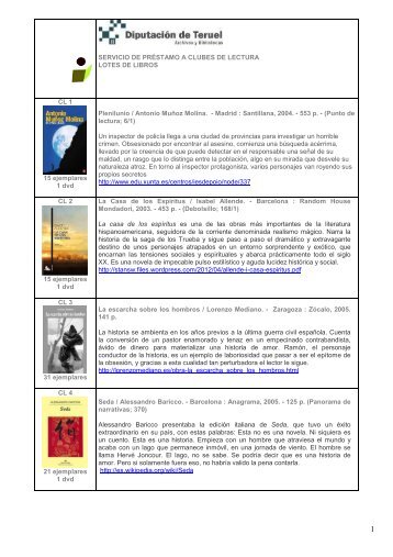 servicio de préstamo a clubes de lectura lotes de libros