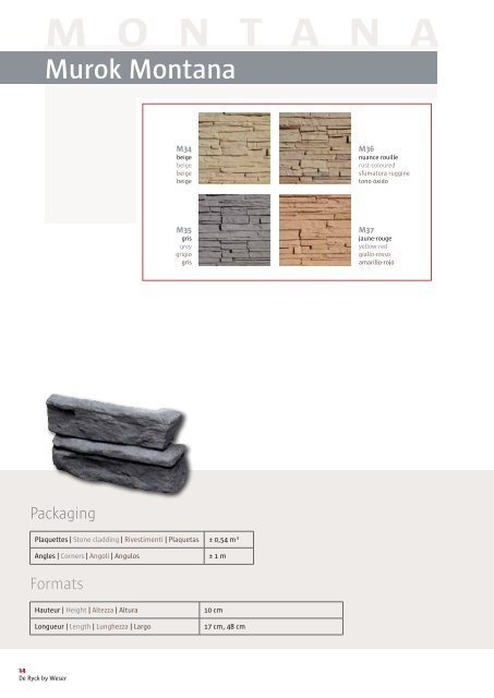 Scarica il catalogo - De Ryck by Weser - decorative stones for the in