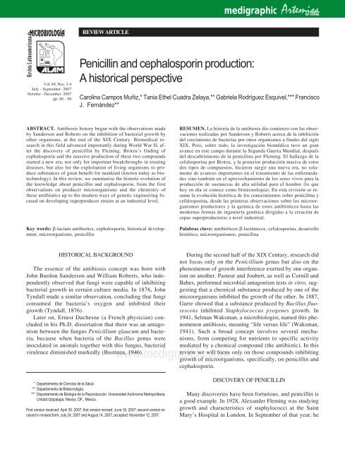 Penicillin and cephalosporin production: A historical perspective