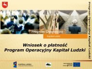 Wniosek o płatność Program Operacyjny Kapitał Ludzki