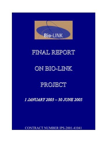 final report on bio-link project - The Jerusalem Institute for Israel ...