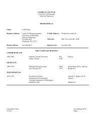 Curriculum Vitae - University of Pittsburgh School of Pharmacy
