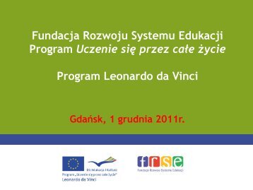 Program Uczenie się przez całe życie Program Leonardo da Vinci