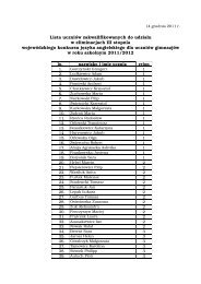 Lista uczniÃ³w zakwalifikowanych do udziaÅu w eliminacjach III ...