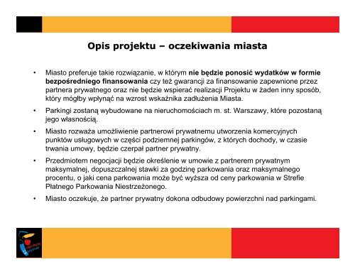 Projekt budowy parkingów podziemnych w Warszawie w modelu koncesji