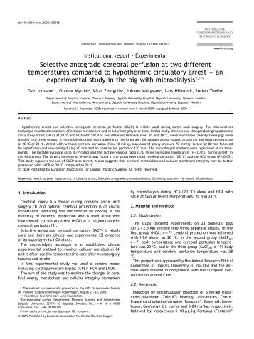antegrade versus retrograde cerebral perfusion in relation to