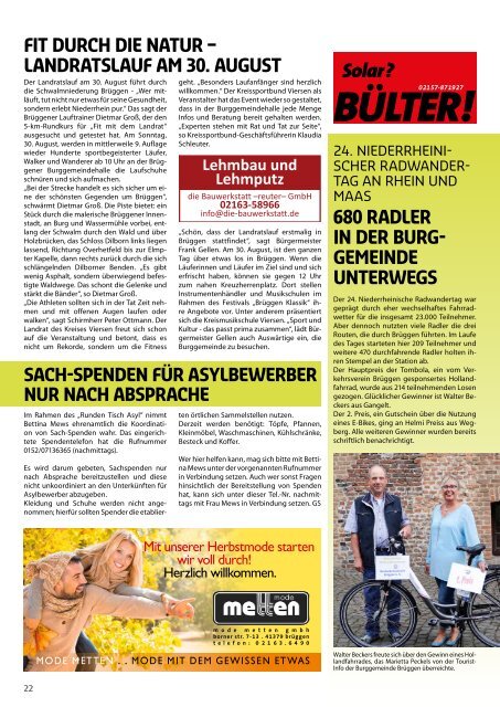 Stadtjournal Brüggen _August 2015