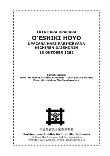 O'Eshiki Hoyo - Nichiren Shu Hokekyo Indonesia Buddhist Association