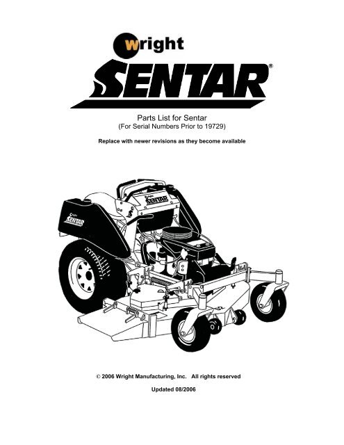 Parts List for Sentar