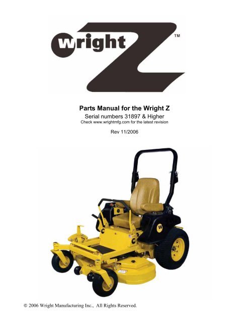 Parts Manual for the Wright Z