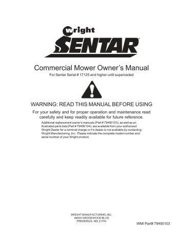 Commercial Mower Owner’s Manual