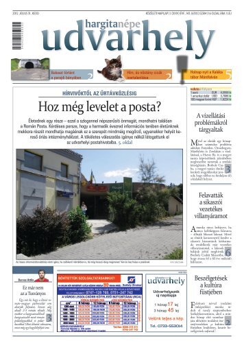 Hoz még levelet a posta? 5 2 2 - Hargita Népe