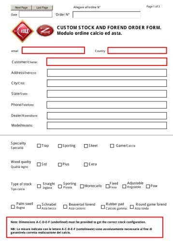Modulo ordine calcio ed asta