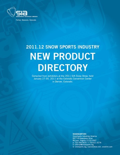 2011 SIA SNOW SHOW NEW PRODUCT DIRECTORY