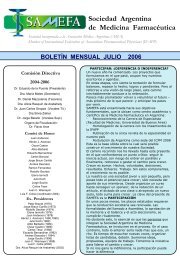 Sociedad Argentina de Medicina Farmacéutica BOLETÍN ... - samefa