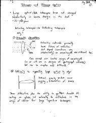Chuck's lecture notes on telescopes and optics