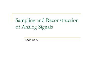 Sampling and Reconstruction of Analog Signals