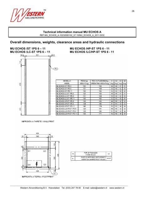 Water/water chiller and heat pump type MU ECHOS A