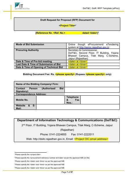 Department of Information Technology ... - DOITC Rajasthan