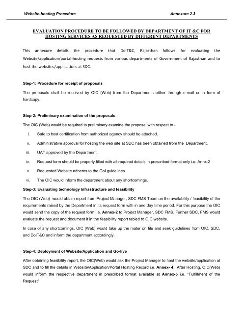 Annexure 2 3 Evaluation Procedure To Be Followed By Doit Amp C