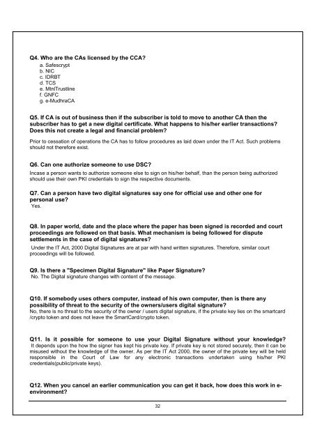 Guidelines for Usage of Digital Signatures in e-Governance