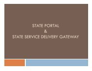 STATE PORTAL & STATE SERVICE DELIVERY GATEWAY