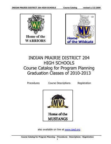 INDIAN PRAIRIE DISTRICT 204 HIGH SCHOOLS Course Catalog ...