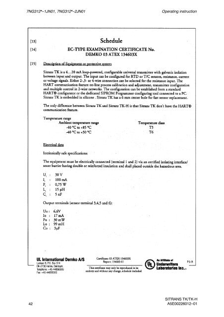 sitrans tk/tk-h