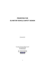 PRIORITIES FOR EU MOTOR VEHICLE SAFETY DESIGN