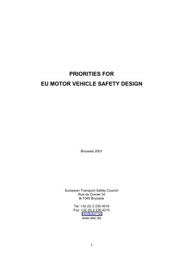 PRIORITIES FOR EU MOTOR VEHICLE SAFETY DESIGN