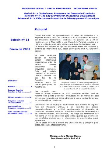 Editorial Boletín nº 11 Enero de 2002