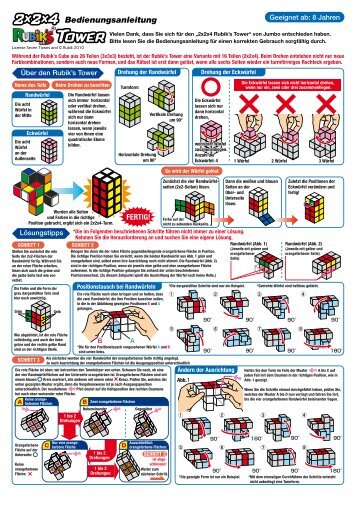 Lösungsanleitung für den Rubik's Tower (2x2x4) auf DEUTSCH