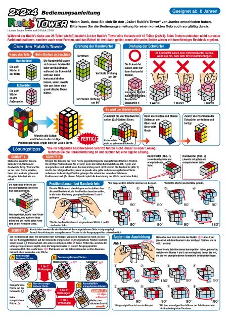 Lösungsanleitung für den Rubik's Tower (2x2x4) auf DEUTSCH