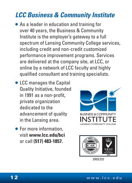 Fast Facts - Lansing Community College